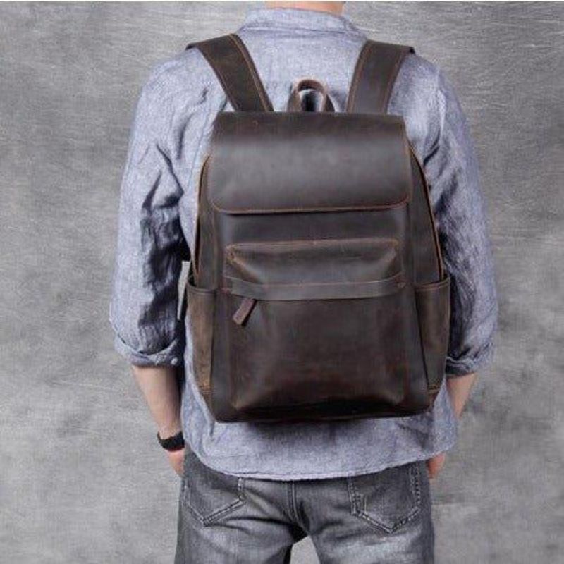 Vintage Lederrucksack Für Herren Die Arbeit