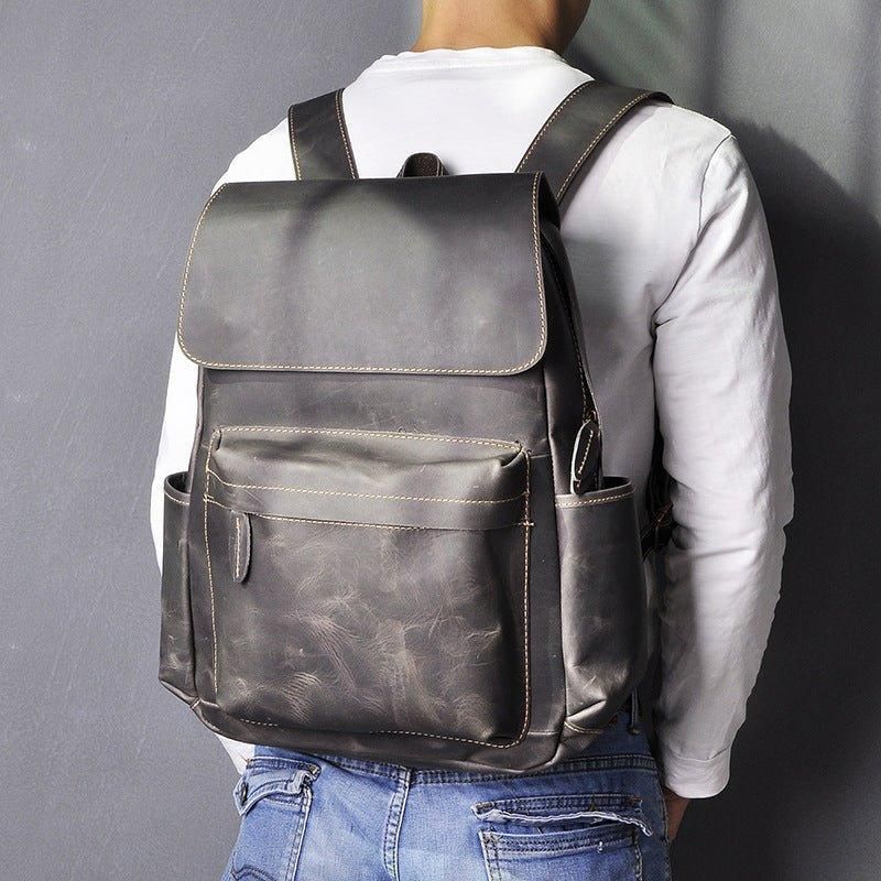 Vintage Lederrucksack Für Herren Die Arbeit