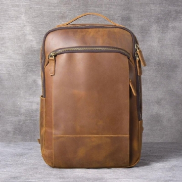 Vintage Lederrucksack Für Herren Laptop