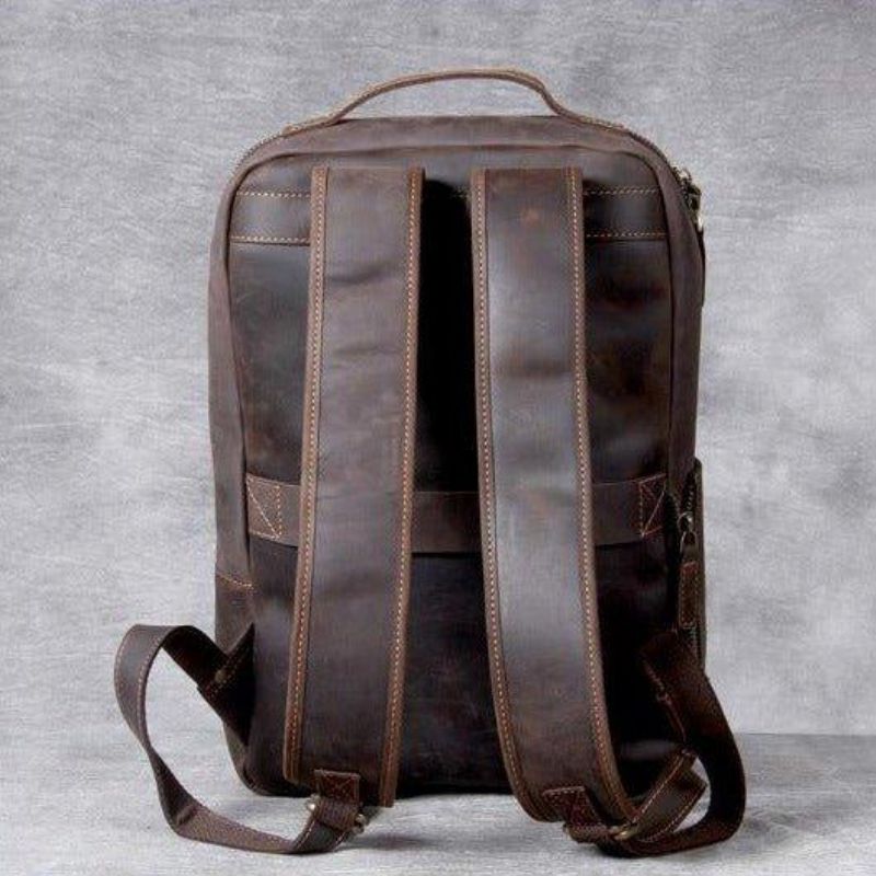 Vintage Lederrucksack Für Herren Laptop