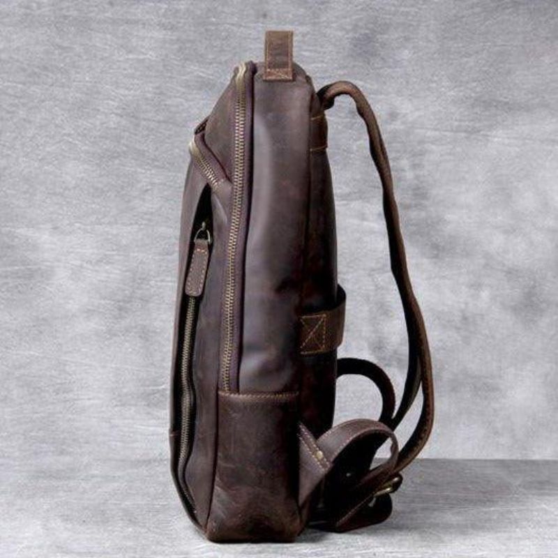 Vintage Lederrucksack Für Herren Laptop