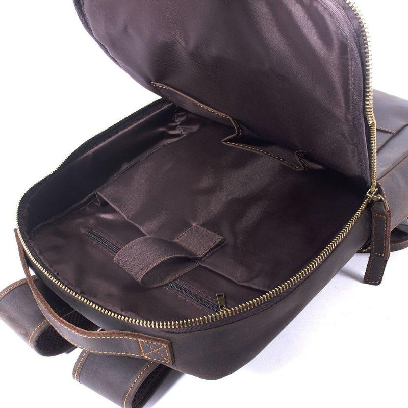 Vintage Lederrucksack Für Herren Laptop