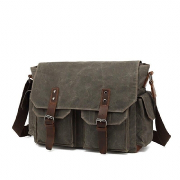 Vintage Messenger Bag Aus Canvas Für Laptop