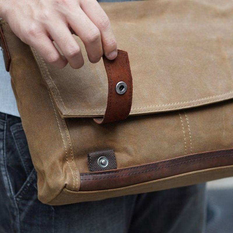 Vintage Messenger Bag Aus Canvas Umhängetasche Für Herren