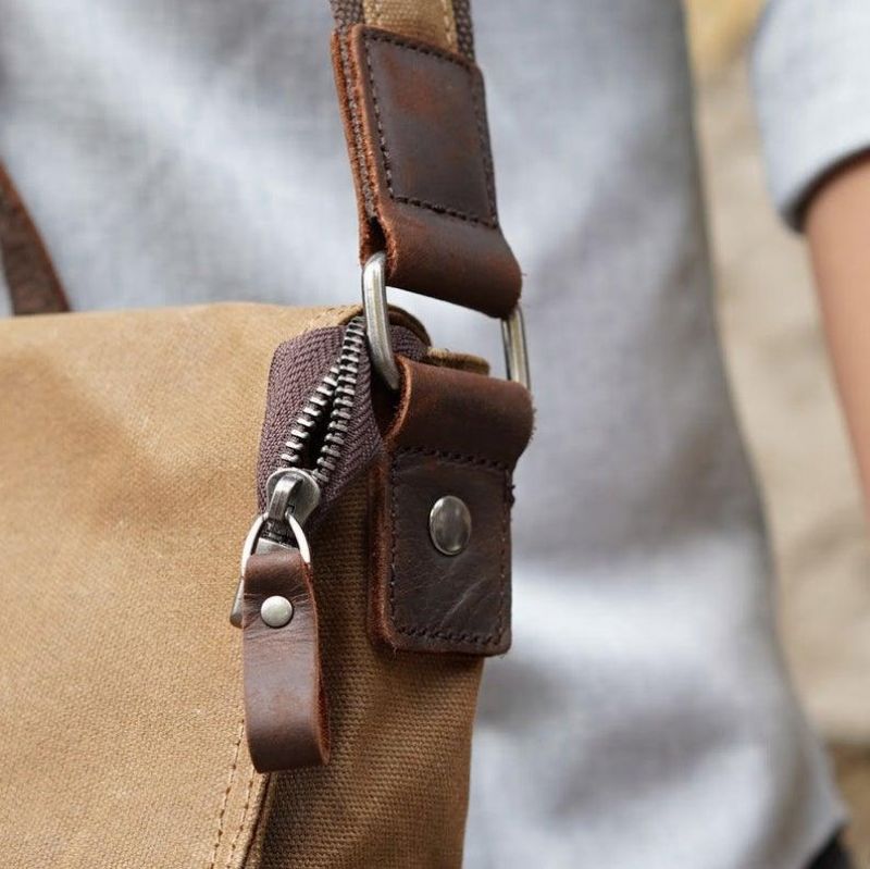 Vintage Messenger Bag Aus Canvas Umhängetasche Für Herren