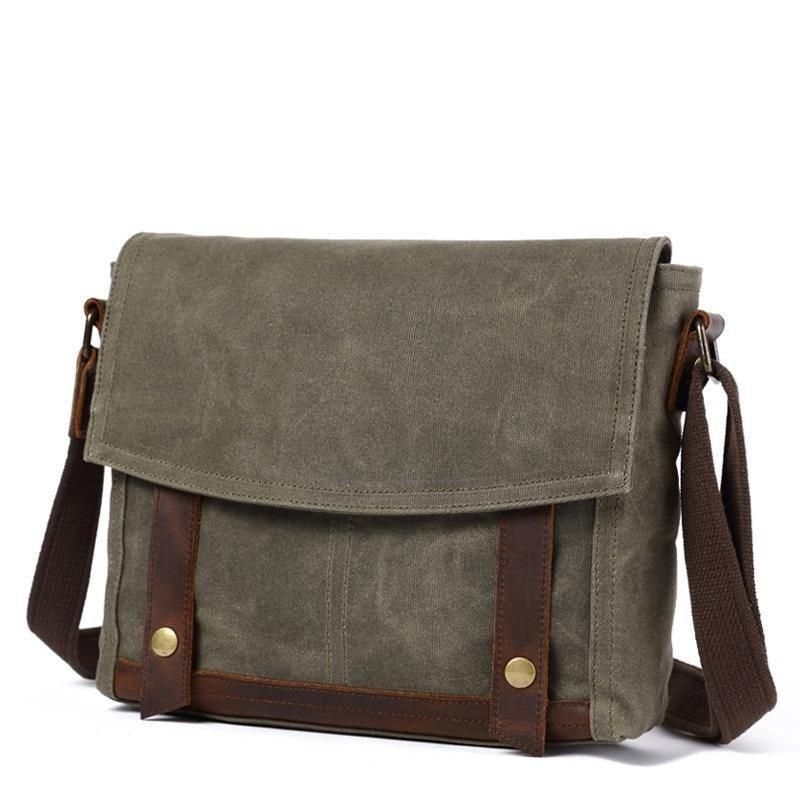 Vintage Messenger Bag Aus Canvas Umhängetasche Für Herren