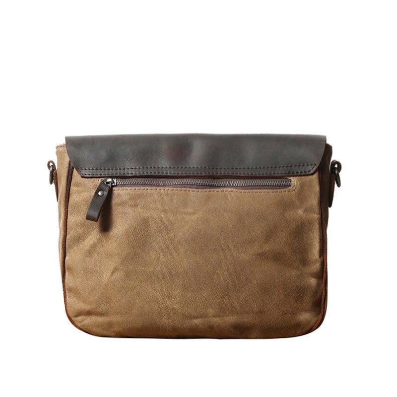 Vintage Messenger Bag Aus Leder Und Canvas Für Ipad