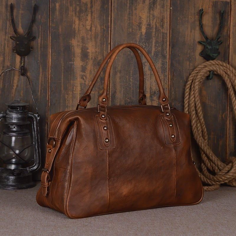 Vintage-reisetasche Aus Leder Für Herren Und Damen