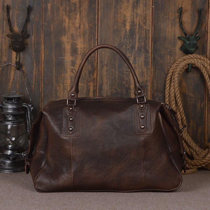 Vintage-reisetasche Aus Leder Für Herren Und Damen