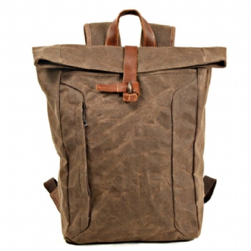 Vintage-rolltop-rucksack Für Herren Laptop