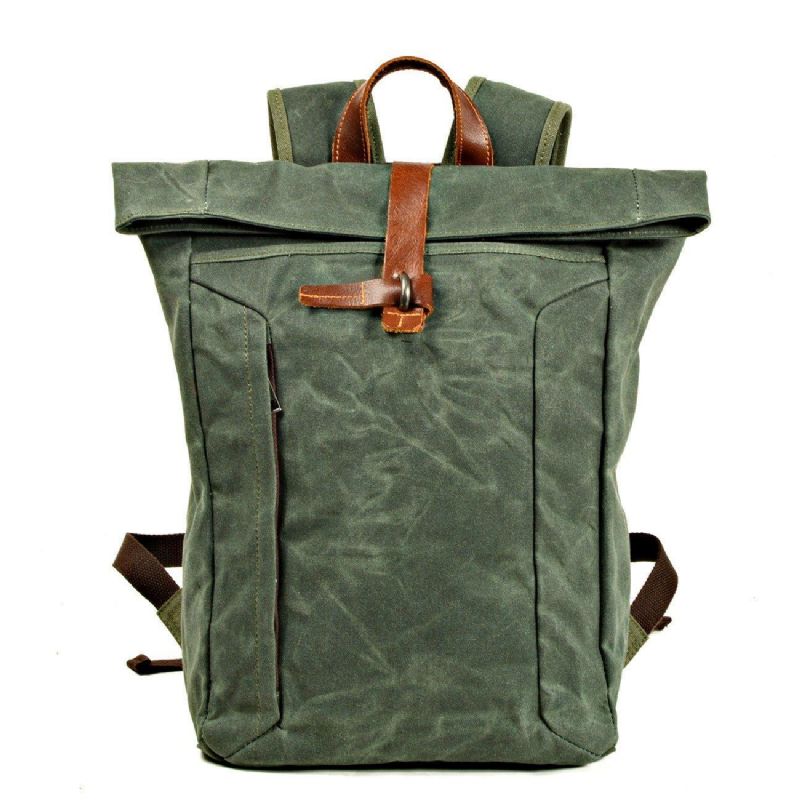 Vintage-rolltop-rucksack Für Herren Laptop