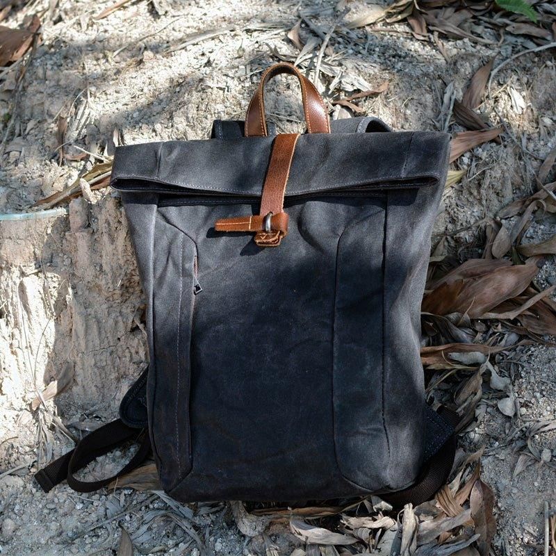 Vintage-rolltop-rucksack Für Herren Laptop