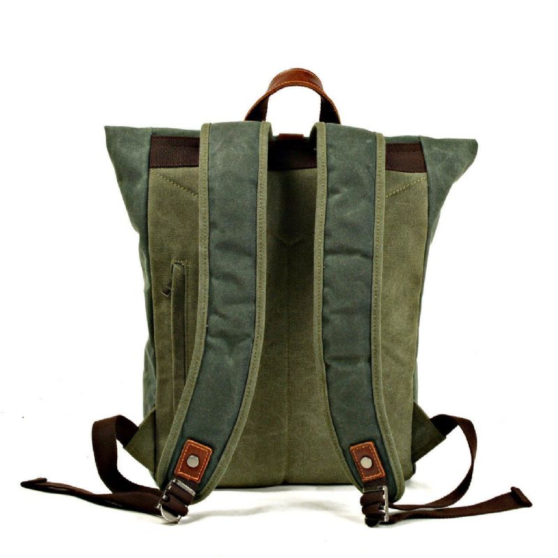 Vintage-rolltop-rucksack Für Herren Laptop