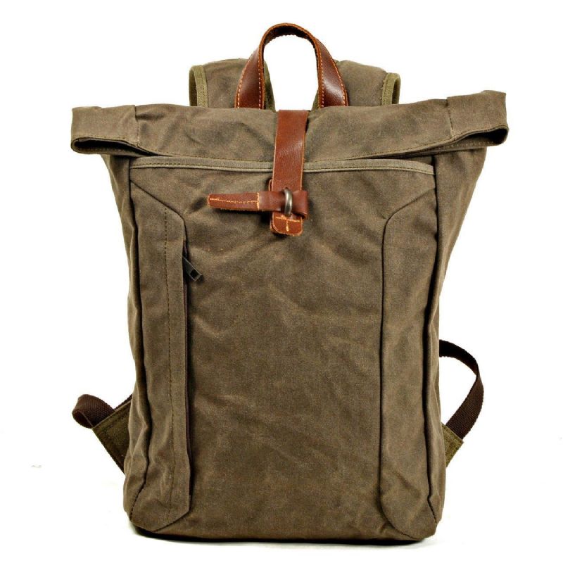 Vintage-rolltop-rucksack Für Herren Laptop