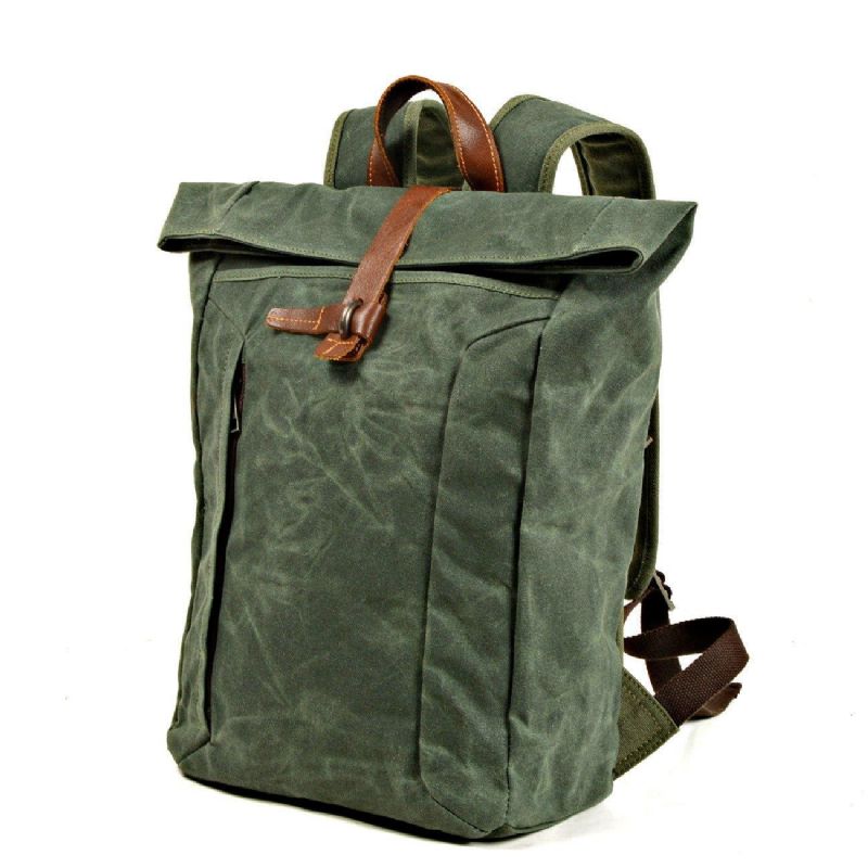 Vintage-rolltop-rucksack Für Herren Laptop