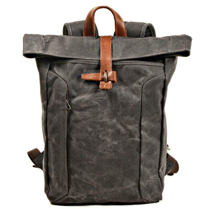 Vintage-rolltop-rucksack Für Herren Laptop