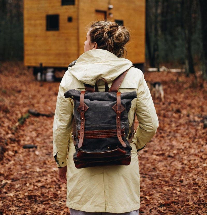 Vintage-rolltop-rucksack Für Reisen