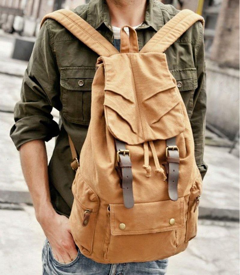 Vintage-rucksack Aus Baumwoll-canvas