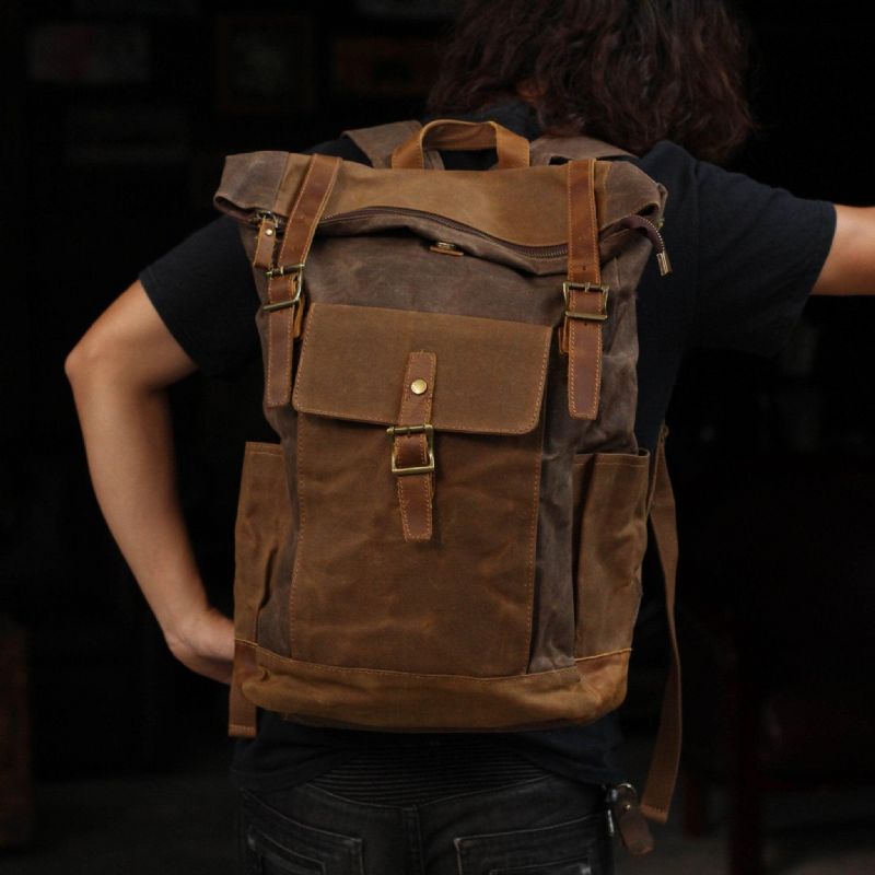 Vintage-rucksack Aus Canvas Für Herren