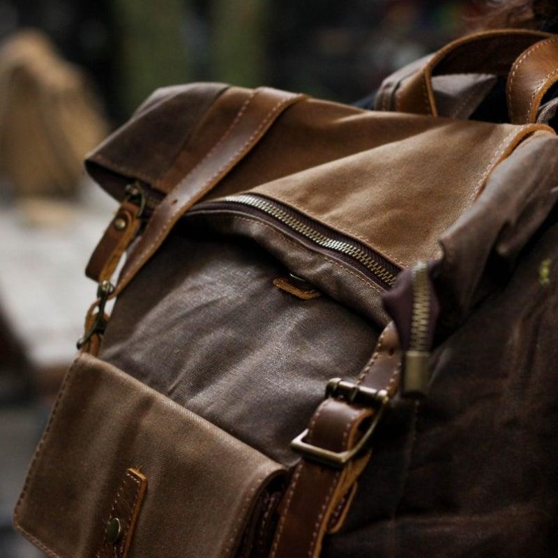 Vintage-rucksack Aus Canvas Für Herren