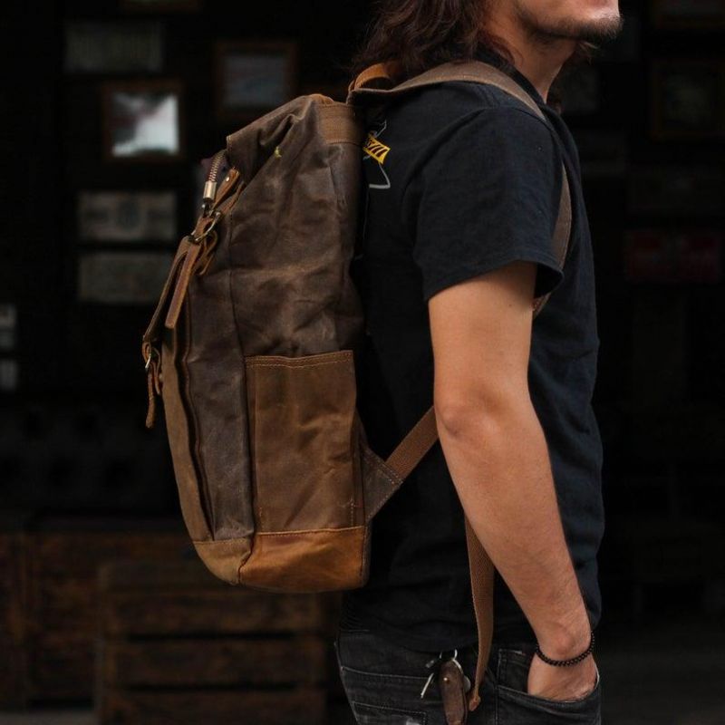 Vintage-rucksack Aus Canvas Für Herren