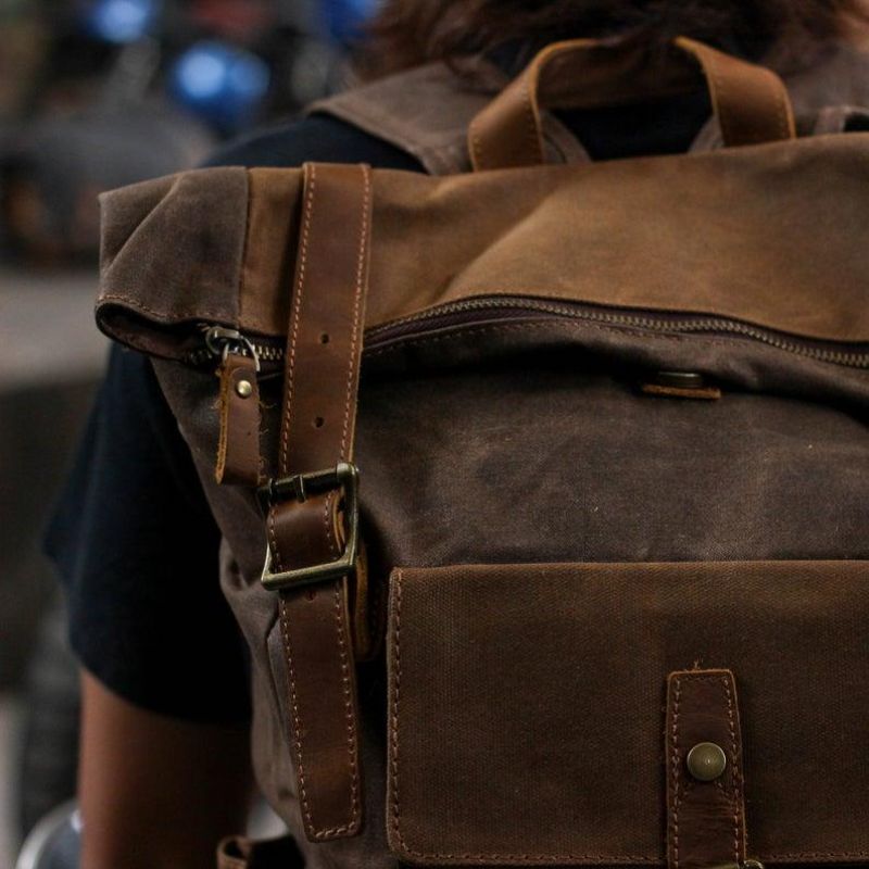 Vintage-rucksack Aus Canvas Für Herren