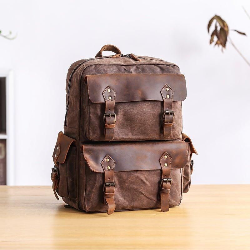 Vintage-rucksack Aus Canvas Laptop