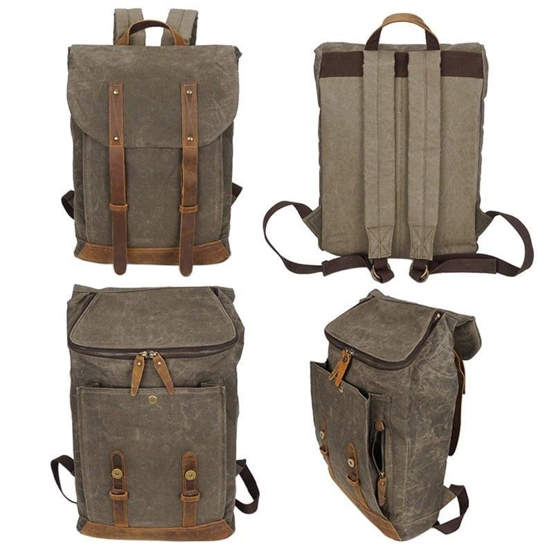 Vintage-rucksack Aus Canvas Laptop Für Herren