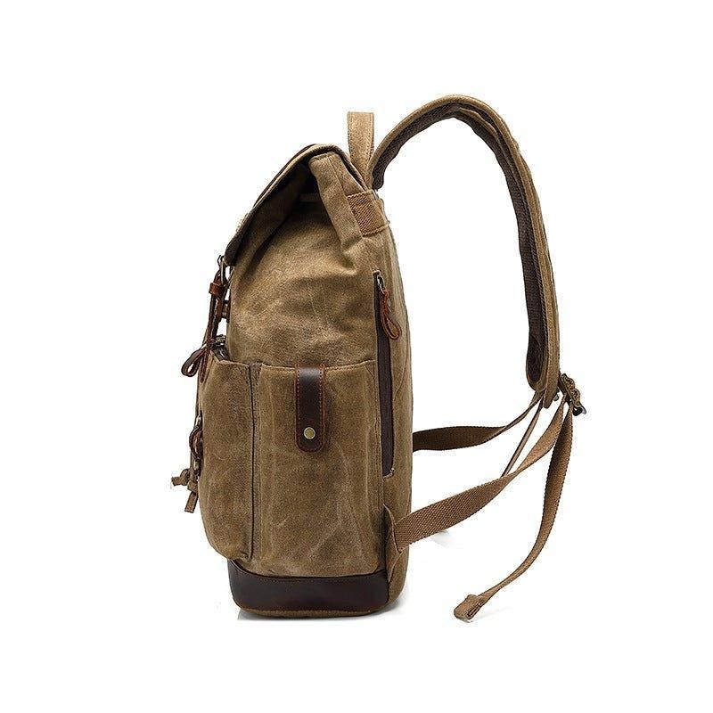 Vintage-rucksack Aus Canvas Mit Laptop-hülle