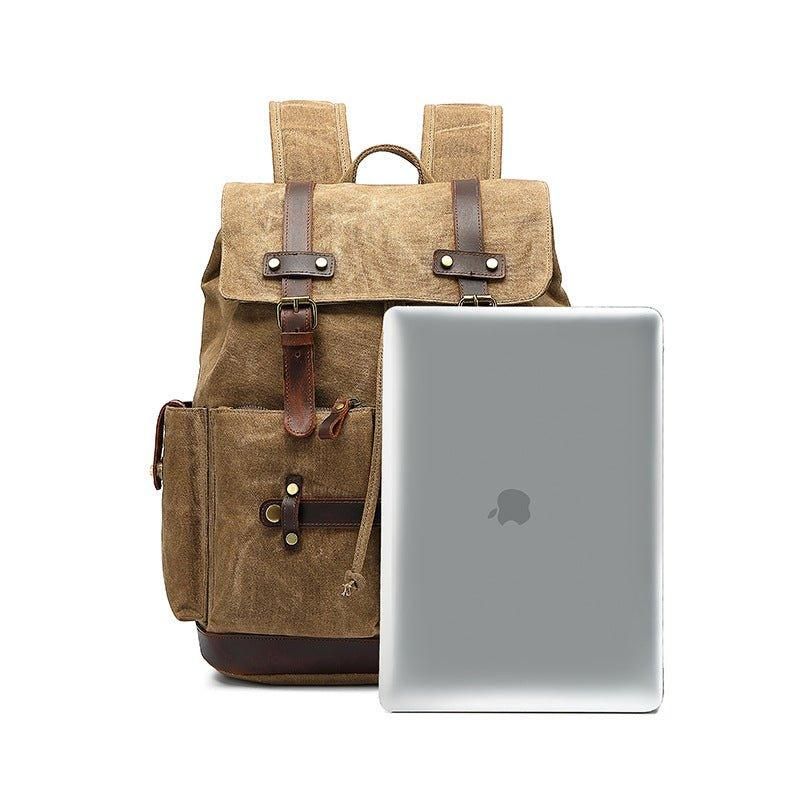 Vintage-rucksack Aus Canvas Mit Laptop-hülle