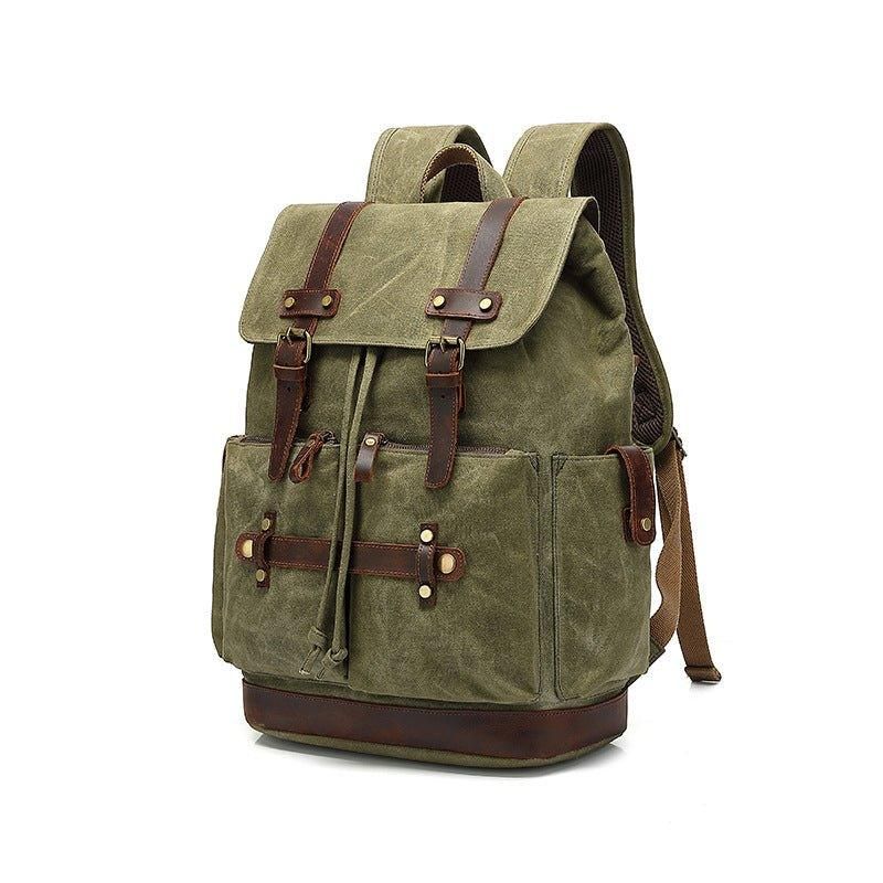 Vintage-rucksack Aus Canvas Mit Laptop-hülle