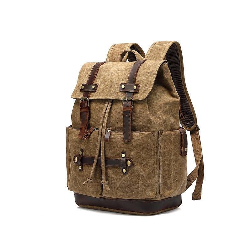 Vintage-rucksack Aus Canvas Mit Laptop-hülle