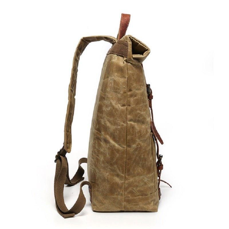 Vintage-rucksack Aus Canvas Mit Rolltop