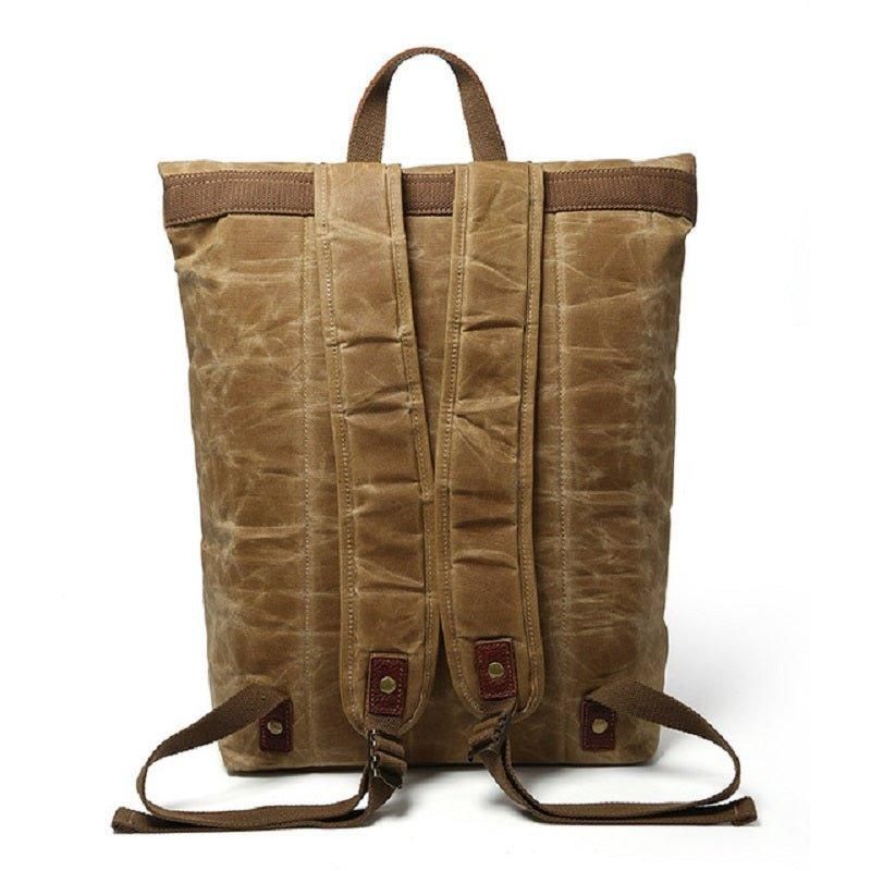 Vintage-rucksack Aus Canvas Mit Rolltop