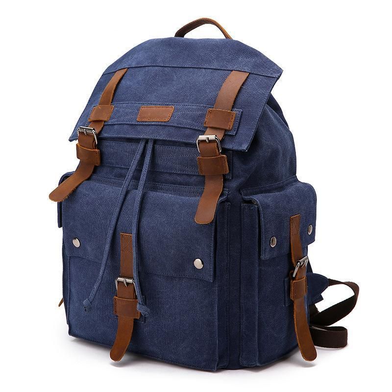 Vintage-rucksack Aus Dickem Canvas Mit Hoher Dichte