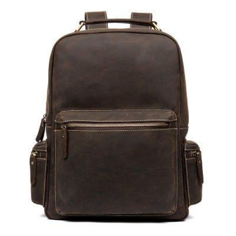 Vintage-rucksack Aus Echtem Leder Für Herren