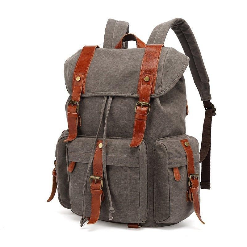 Vintage-rucksack Aus Gewachstem Canvas