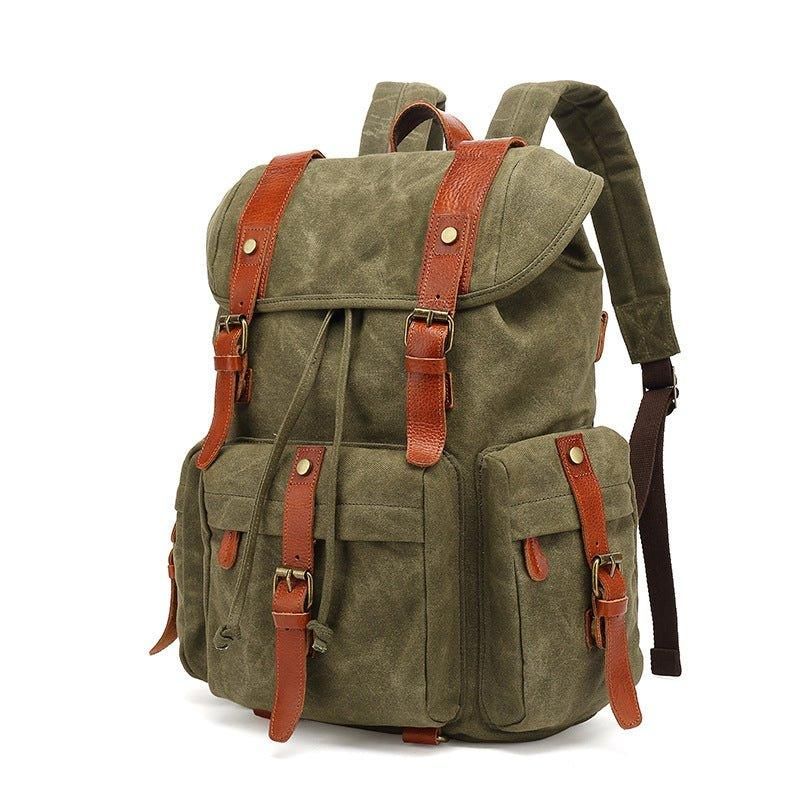 Vintage-rucksack Aus Gewachstem Canvas