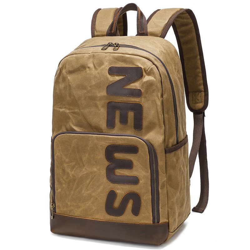 Vintage-rucksack Aus Gewachstem Canvas Für Herren