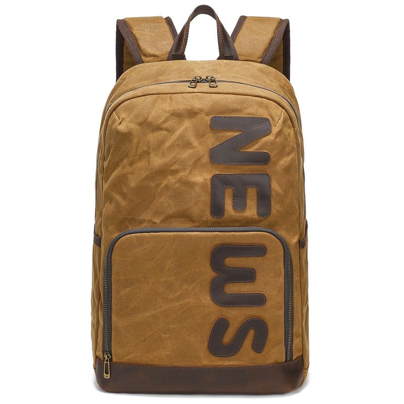 Vintage-rucksack Aus Gewachstem Canvas Für Herren