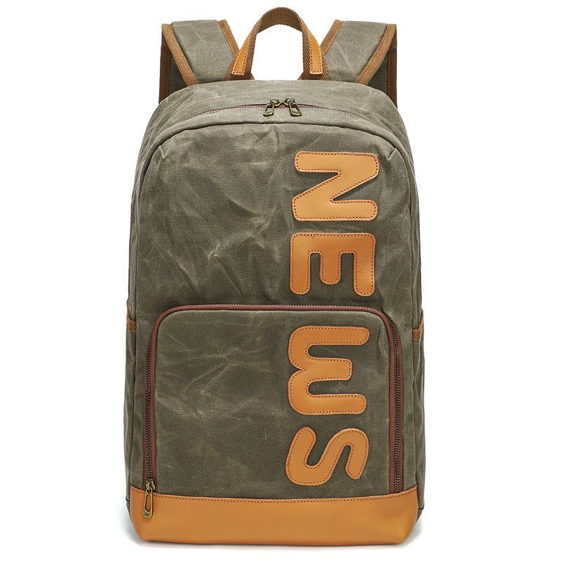 Vintage-rucksack Aus Gewachstem Canvas Für Herren