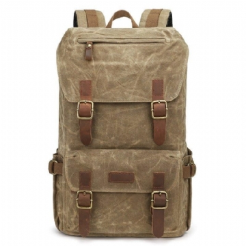 Vintage-rucksack Aus Gewachstem Canvas Für Herren Mit Laptopfach