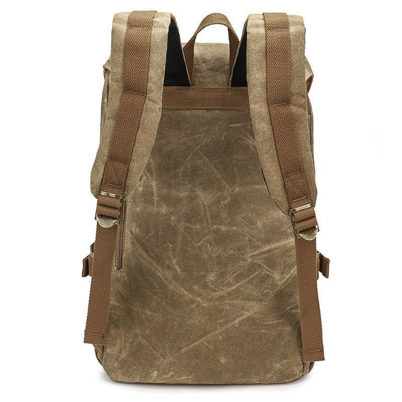 Vintage-rucksack Aus Gewachstem Canvas Für Herren Mit Laptopfach