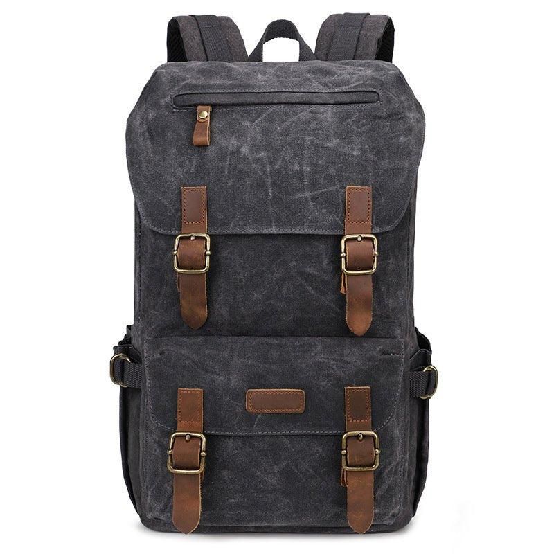 Vintage-rucksack Aus Gewachstem Canvas Für Herren Mit Laptopfach