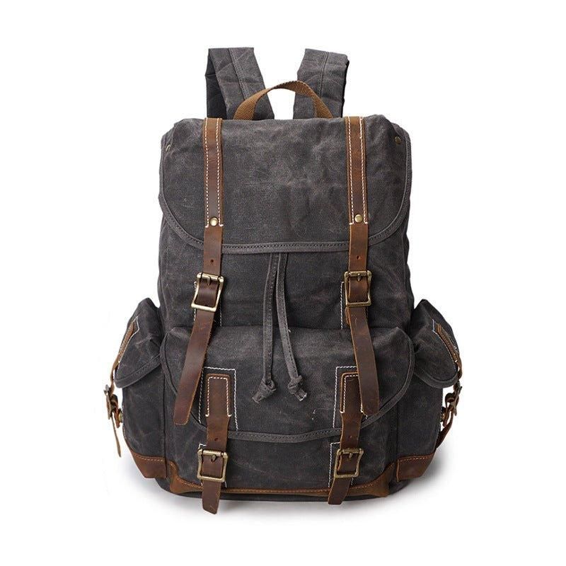 Vintage-rucksack Aus Gewachstem Canvas Für Reisen