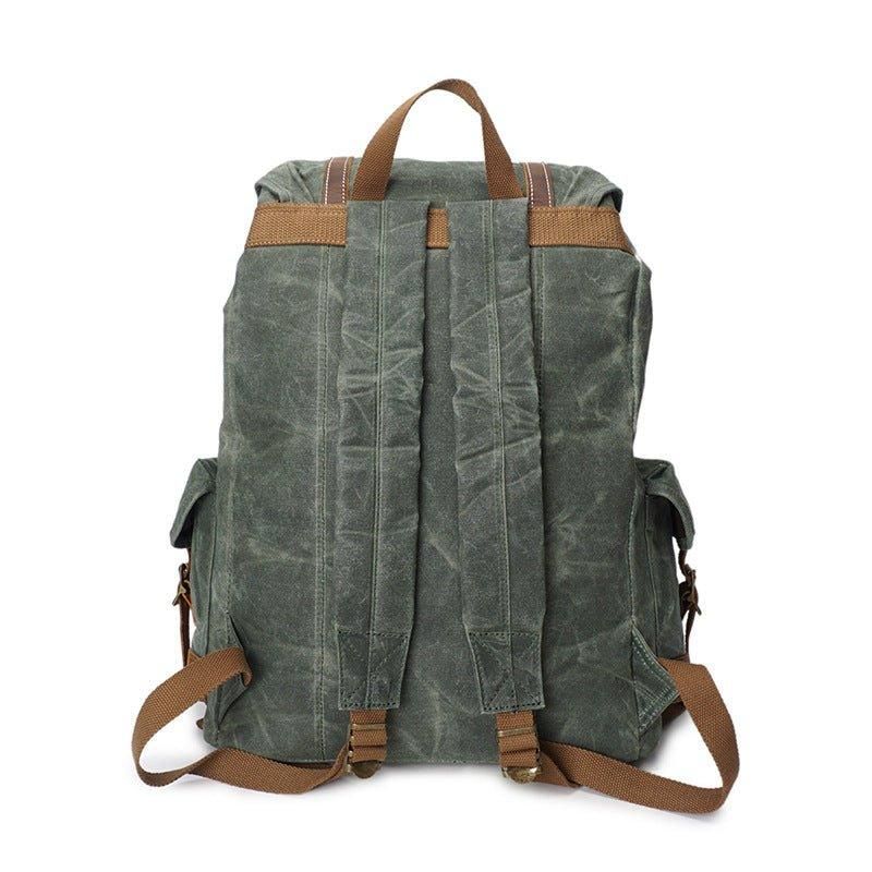 Vintage-rucksack Aus Gewachstem Canvas Für Reisen