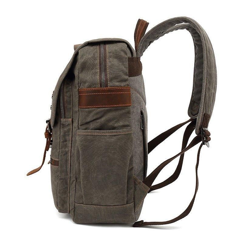 Vintage-rucksack Aus Gewachstem Canvas Im Vintage-stil Für Laptop Die Schule