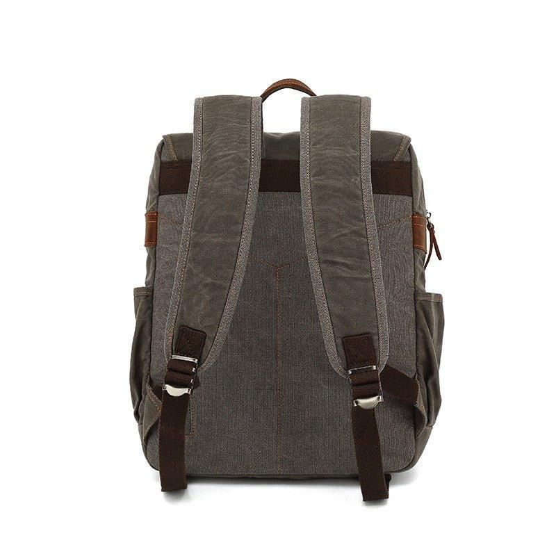 Vintage-rucksack Aus Gewachstem Canvas Im Vintage-stil Für Laptop Die Schule