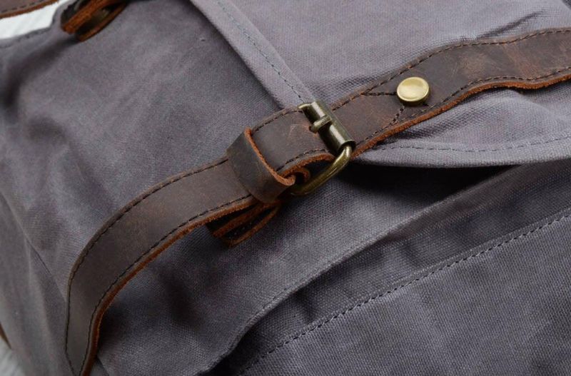 Vintage-rucksack Aus Gewachstem Canvas Im Vintage-stil Mit Rolltop