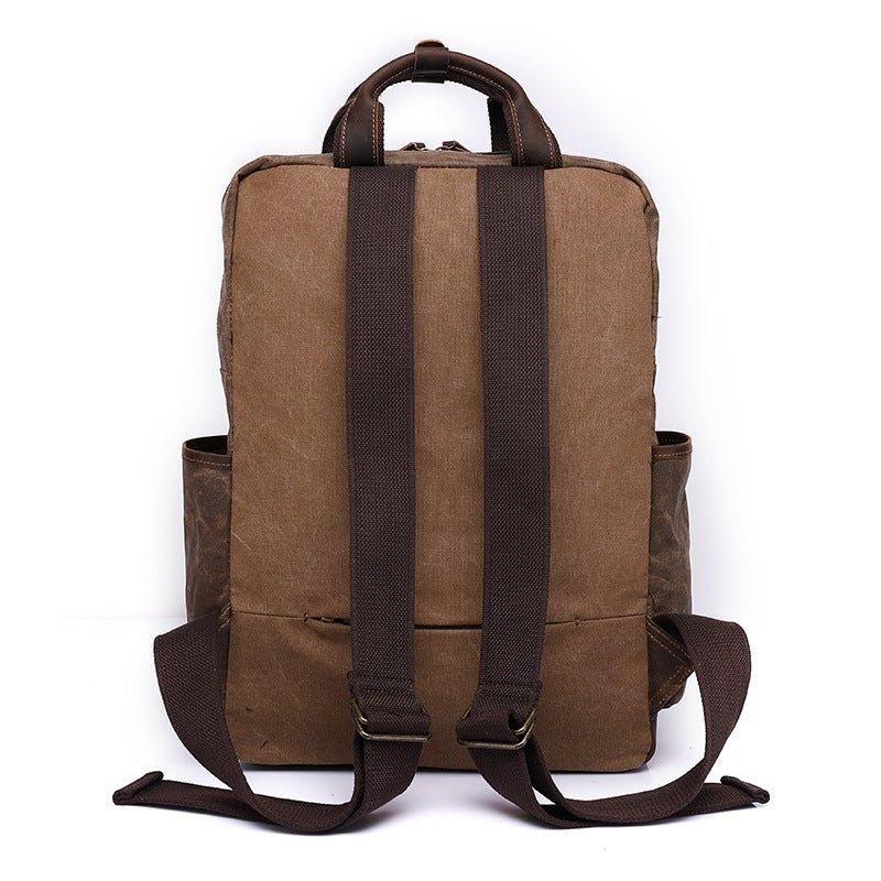 Vintage-rucksack Aus Gewachstem Canvas Laptop Für Herren